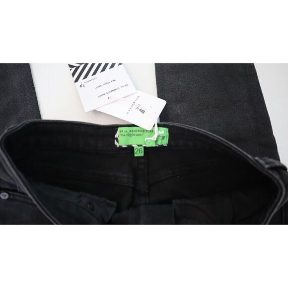 Free People x Sandrine Rose R1018-D104 Women Sz 26 Black Skinny Denim Jeans $175 - Picture 5 of 9